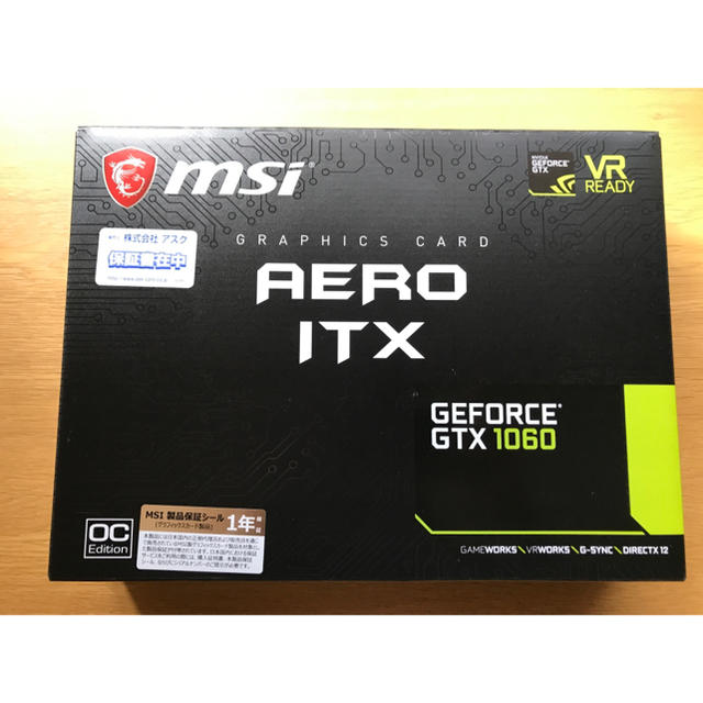 PC/タブレットMSI GeForce GTX 1060 AERO ITX 6G OC 新品未使