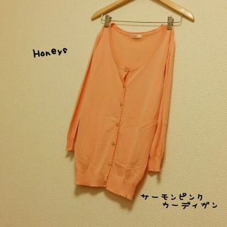 ハニーズ(HONEYS)の美品＊サーモンピンクカーディガン(カーディガン)