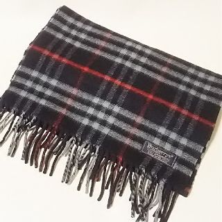 BURBERRY - 最高級カシミヤ100%!希少ノバチェック柄黒!バーバリー