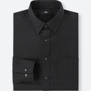 ユニクロ(UNIQLO)のユニクロ新品 ファインクロスブロードシャツ 黒XL ①(シャツ)