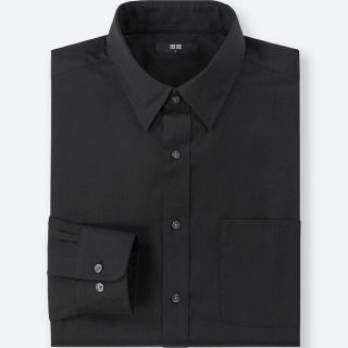 ユニクロ(UNIQLO)のユニクロ新品 ファインクロスブロードシャツ 黒XL ②(シャツ)