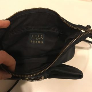 TRES for BEAMS 牛革製品 ポシェット黒