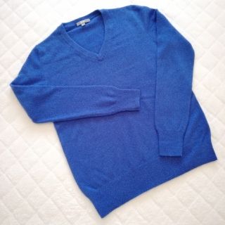 ユニクロ(UNIQLO)のUNIQLO　カシミヤセーター　ブルーL(ニット/セーター)