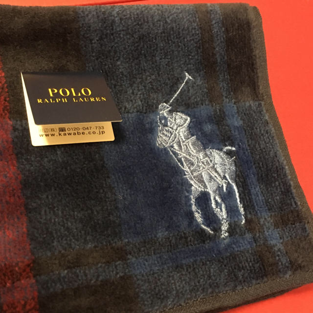 POLO RALPH LAUREN(ポロラルフローレン)のPOLO RALPH LAUREN  ビッグポニー タオルハンカチ　青 メンズのファッション小物(ハンカチ/ポケットチーフ)の商品写真