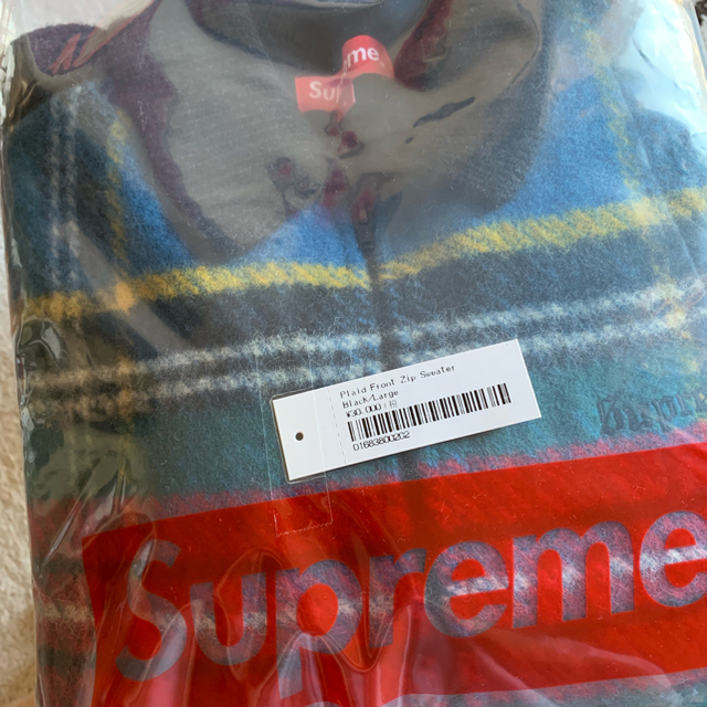 Supreme plaid front zit sweater L - ニット/セーター