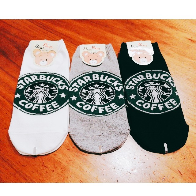 Starbucks Coffee(スターバックスコーヒー)の新品未使用☆スタバ 靴下３足セット レディースのレッグウェア(ソックス)の商品写真