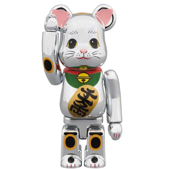 MEDICOM TOY(メディコムトイ)のベアブリック BE@RBRICK 招き猫 銀メッキ 参 100% エンタメ/ホビーのおもちゃ/ぬいぐるみ(キャラクターグッズ)の商品写真