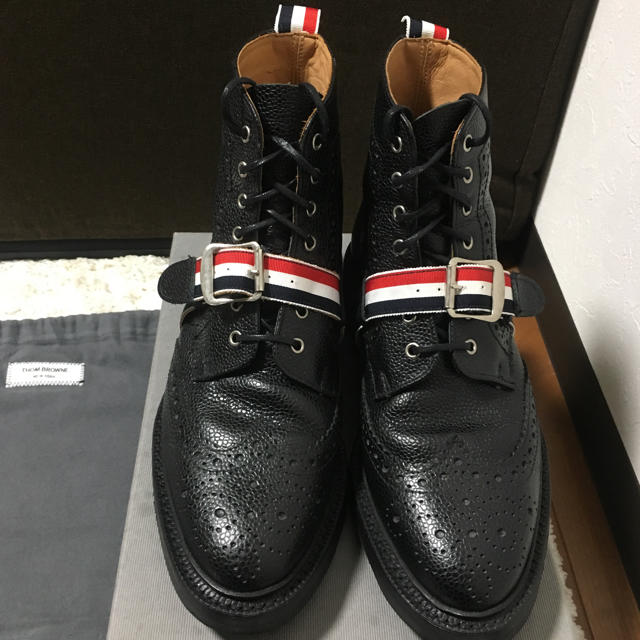 トムブラウン THOM BROWNE トリコロールストラップ ブーツ US9メンズ