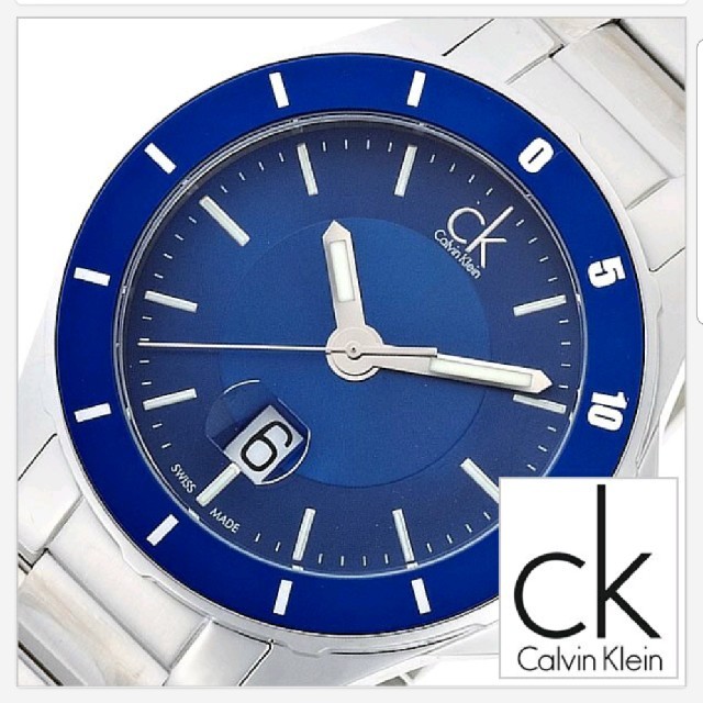 【メンテナンス済！稼働品】カルバンクライン　メンズ腕時計　K2W21TZX　青