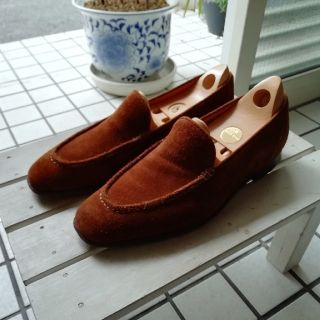 ジョンロブ(JOHN LOBB)の美品 JOHN LOBB カッター 7E モカ縫いＵチップ ヴァンプローファ(ドレス/ビジネス)