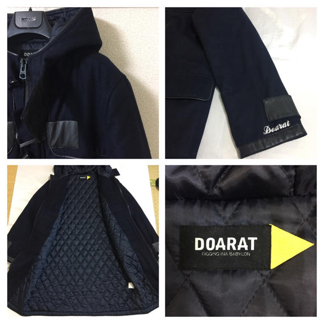 DOARAT(ドゥアラット)の◆レア 良品◆DOARAT ドゥアラット◆レザー メルトン 中綿 ダッフルコート メンズのジャケット/アウター(ダッフルコート)の商品写真