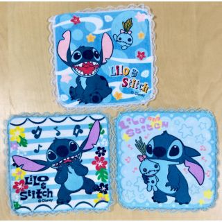 リロアンドスティッチ(リロ&スティッチ)のディズニー☆スティッチ☆新品☆タオルハンカチ☆3枚セット☆ミニタオル☆M(その他)