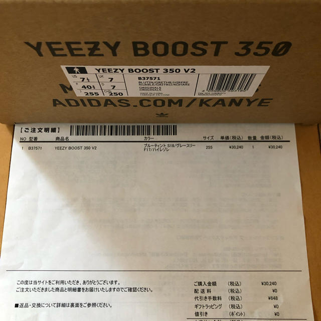 adidas(アディダス)のADIDAS YEEZY BOOST 350 BLUE TINT メンズの靴/シューズ(スニーカー)の商品写真