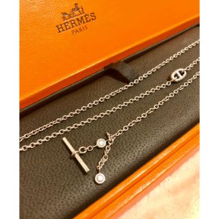 エルメス(Hermes)の 【正規品】エルメス シェーヌダンクル ネックレス ダイヤ入りホワイトゴールド (ネックレス)