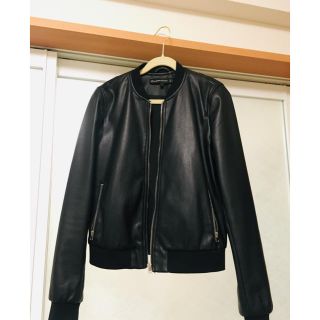 ザラ(ZARA)のZARA   フェイクレザージャケット(ノーカラージャケット)