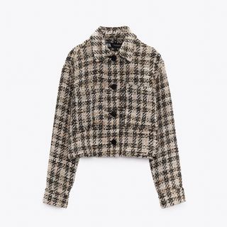 ザラ(ZARA)のZARA シャツジャケット パッチポケット チェック ツイード アウターSALE(その他)