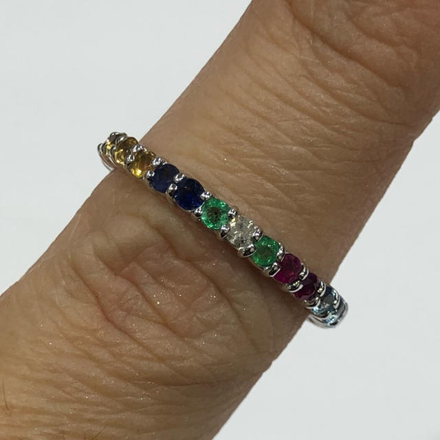 冬姫様専用♡K18 マルチカラー ダイヤモンド リング レディースのアクセサリー(リング(指輪))の商品写真