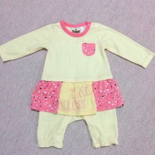 ❰新品❱女の子　80サイズ　イエロー　スカート付きロンパース(ロンパース)