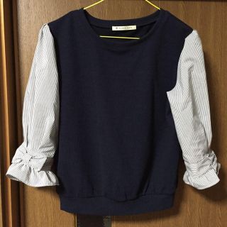 マジェスティックレゴン(MAJESTIC LEGON)の袖リボントップス(カットソー(長袖/七分))