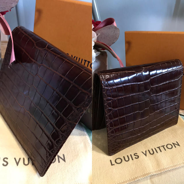 LOUIS VUITTON(ルイヴィトン)の【LOUIS VUITTON】ルイヴィトン エキゾチック 二つ折り短財布 レディースのファッション小物(財布)の商品写真