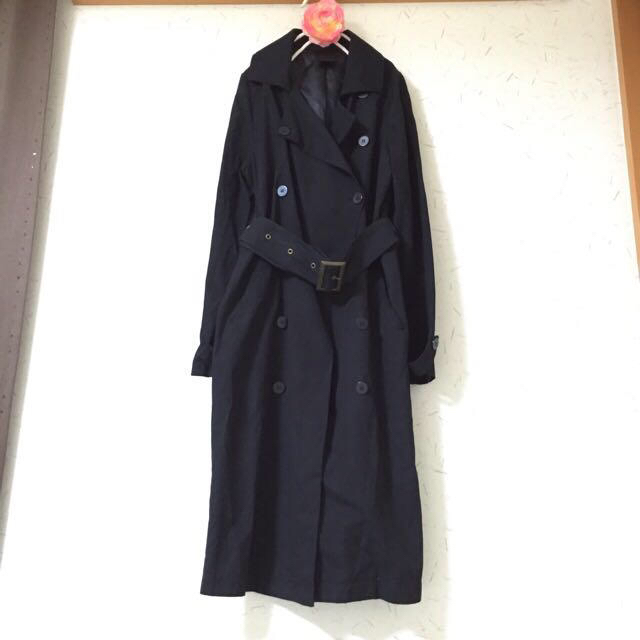 JEANASIS(ジーナシス)のジーナシス☆黒トレンチコート レディースのジャケット/アウター(トレンチコート)の商品写真
