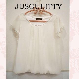 ジャスグリッティー(JUSGLITTY)のジャス♡ビジュー付きブラウス(シャツ/ブラウス(半袖/袖なし))