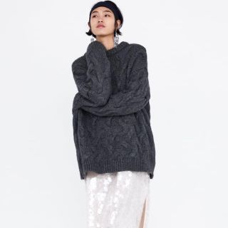 ザラ(ZARA)のラスト1点❗️ZARA 新品 ケーブルニットセーター(ニット/セーター)