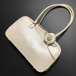 美品✨Rene ルネ アリア バンドバッグ レザー シボ ホワイト 白 カメリア