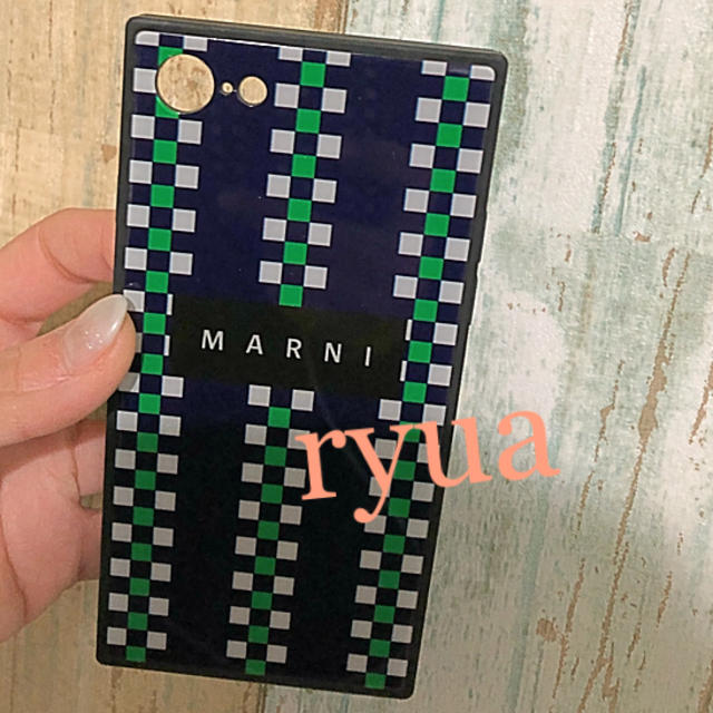 iphoneケース ブランド - Marni - MARNI マルニ iPhone8 ケース ネイビー☆チェック柄 フラワーカフェの通販 by E∞H｜マルニならラクマ