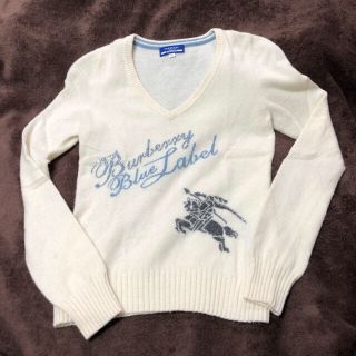 バーバリーブルーレーベル(BURBERRY BLUE LABEL)の【中古】BURBERRY BLUE LABEL Ｖネック ニット カシミヤ①(ニット/セーター)