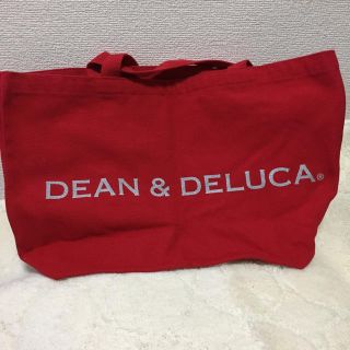 ディーンアンドデルーカ(DEAN & DELUCA)のDean&Deluca トートバッグ 限定カラーレッド シルバー ロゴLサイズ(トートバッグ)