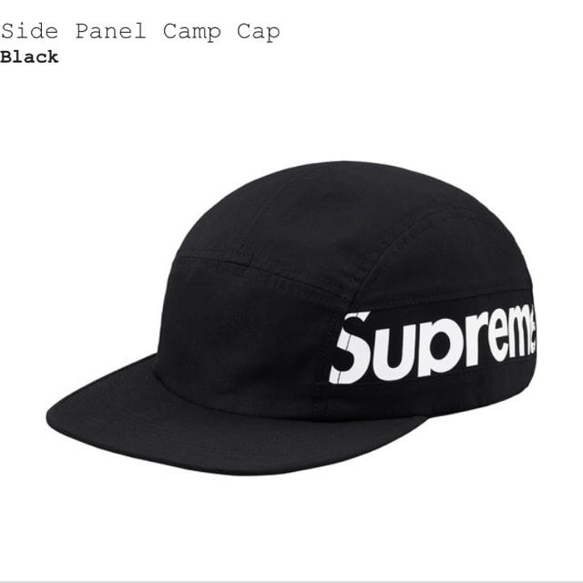 Supreme Side Panel Camp Cap Black帽子