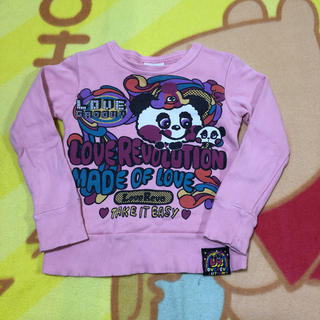 ラブレボリューション(LOVE REVOLUTION)のラブレボ トレーナー ピンク パンダ 110 グラグラ JAM(Tシャツ/カットソー)