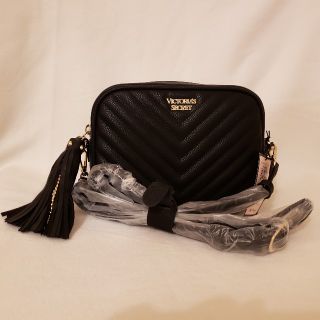 ヴィクトリアズシークレット(Victoria's Secret)のヴィクトリアシークレット☆Vキルトステッチ2wayバッグ☆ブラック新品(ショルダーバッグ)