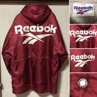 リーボック(Reebok)の90s Reebok ベクターロゴ ボア ベンチコート バーガンディ(その他)