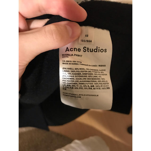 ACNE(アクネ)の acne studios アクネ marilia コート 美品 黒 14万円 メンズのジャケット/アウター(ステンカラーコート)の商品写真