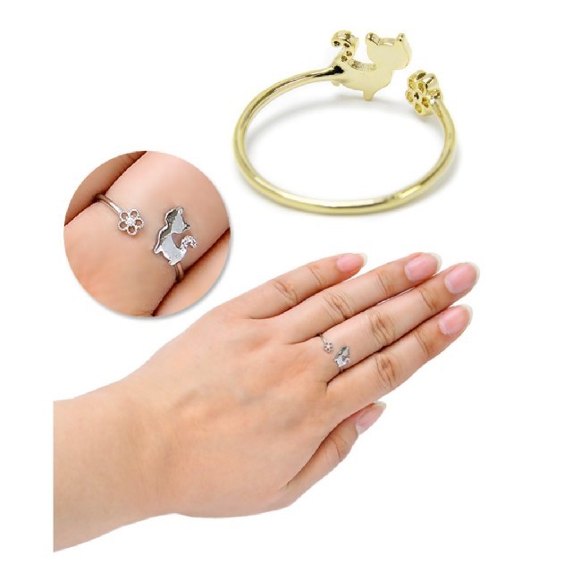ねこリング　猫リング　猫指輪　ねこ指輪　　　残り２色です！　　 レディースのアクセサリー(リング(指輪))の商品写真