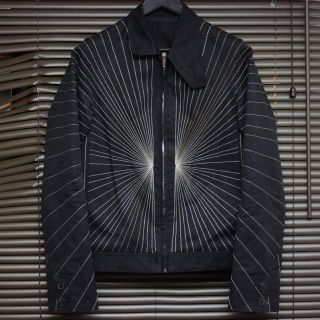 リックオウエンス(Rick Owens)のRick Owens brother jacket エンブロイダリー 17SS(ライダースジャケット)