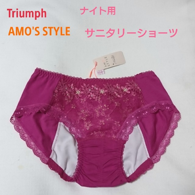 Triumph(トリンプ)の⑫トリンプ AMO'S STYLE可愛い花刺繍ナイト用サニタリーショーツMローズ レディースの下着/アンダーウェア(ショーツ)の商品写真