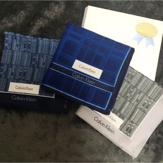 カルバンクライン(Calvin Klein)のギフト袋箱☆カルバンクラインハンカチ 3枚セット(ハンカチ/ポケットチーフ)