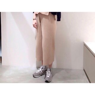 ダブルクローゼット(w closet)の【wcloset/ダブルクローゼット】ガウチョパンツ/リブニット/Free/美品(カジュアルパンツ)