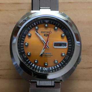セイコー(SEIKO)のSEIKO 5SPORTS 復刻 腕時計 オレンジダイヤル(腕時計(アナログ))