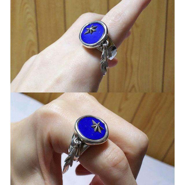 KONRON(コンロン)の正規美 コンロン カレッジリング スターダストブルー×SV 13号 フェザー指輪 メンズのアクセサリー(リング(指輪))の商品写真