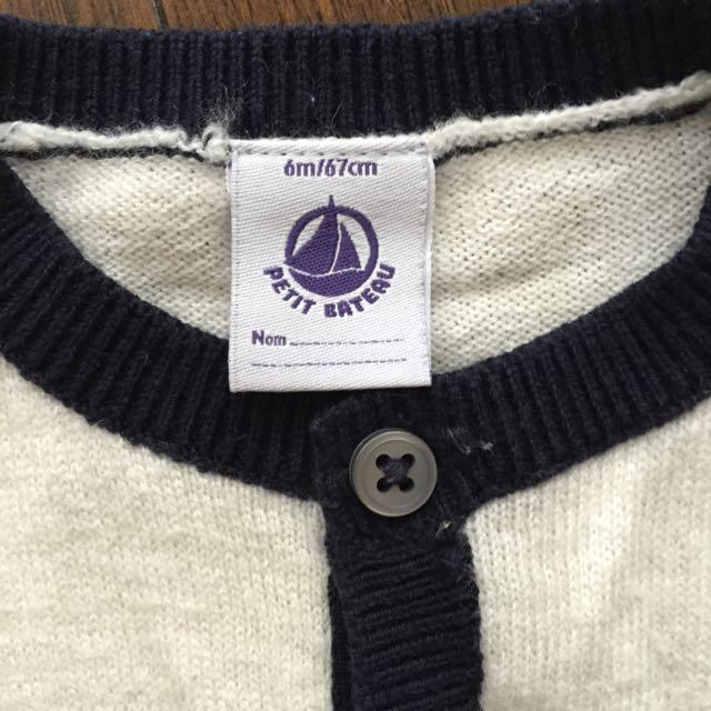 PETIT BATEAU(プチバトー)のプチバトー バイピング カーディガン6m キッズ/ベビー/マタニティのキッズ/ベビー/マタニティ その他(その他)の商品写真