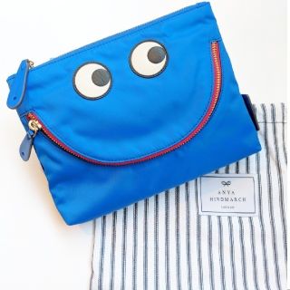 アニヤハインドマーチ(ANYA HINDMARCH)の【完売色・新品】Anya Hindmarch ハッピー アイズ ポーチ ブルー(ポーチ)