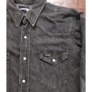 ラングラー(Wrangler)のレアWranglerラングラービンテージブラックインディゴシャンブレーシャツ黒(シャツ)