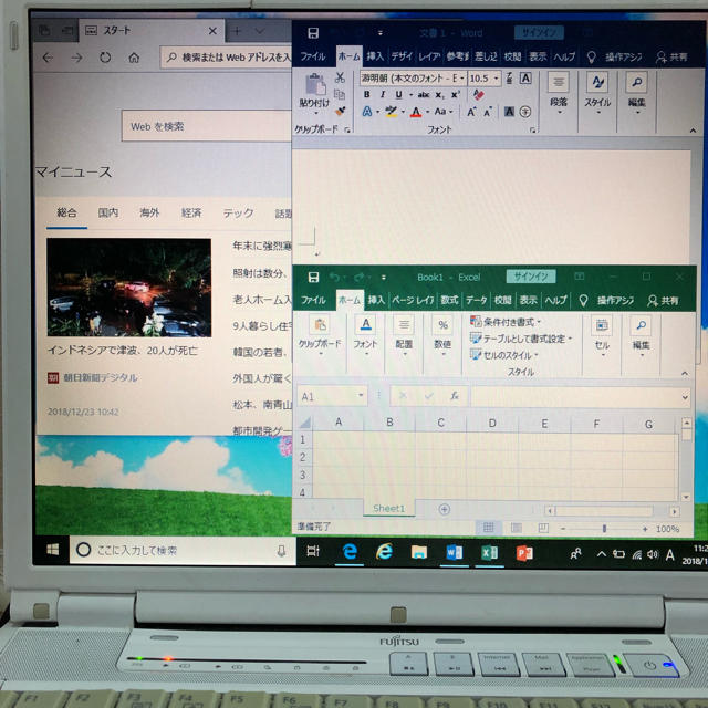 富士通 windows10ノートパソコンoffice付き スマホ/家電/カメラのPC/タブレット(ノートPC)の商品写真