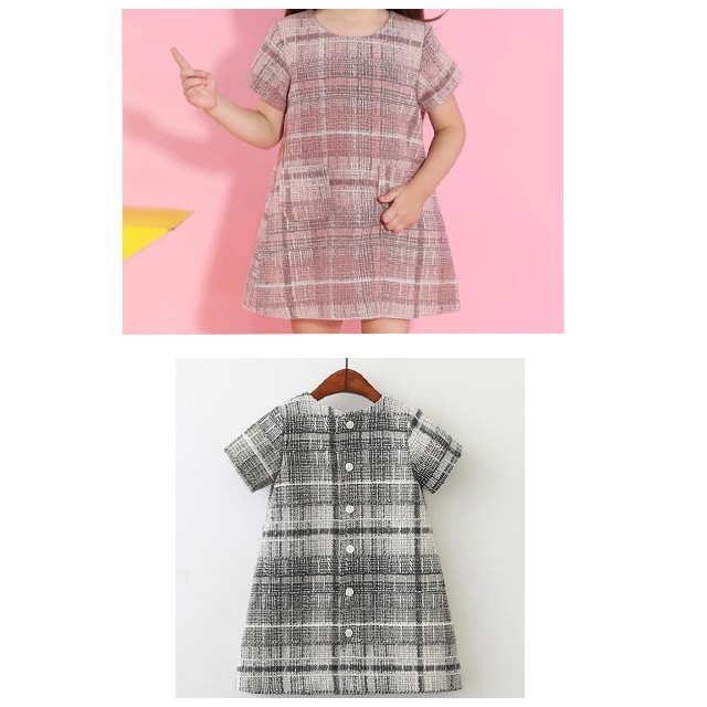 新品☆ツイードワンピース 110 グレー キッズワンピース キッズ/ベビー/マタニティのキッズ服女の子用(90cm~)(ワンピース)の商品写真