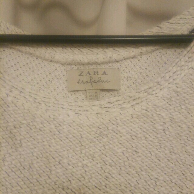 ZARA(ザラ)のレザー切りかえニット レディースのトップス(ニット/セーター)の商品写真