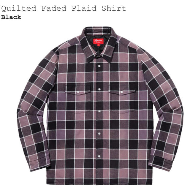 supreme Quilted Plaid Flannel Shirt L 黒